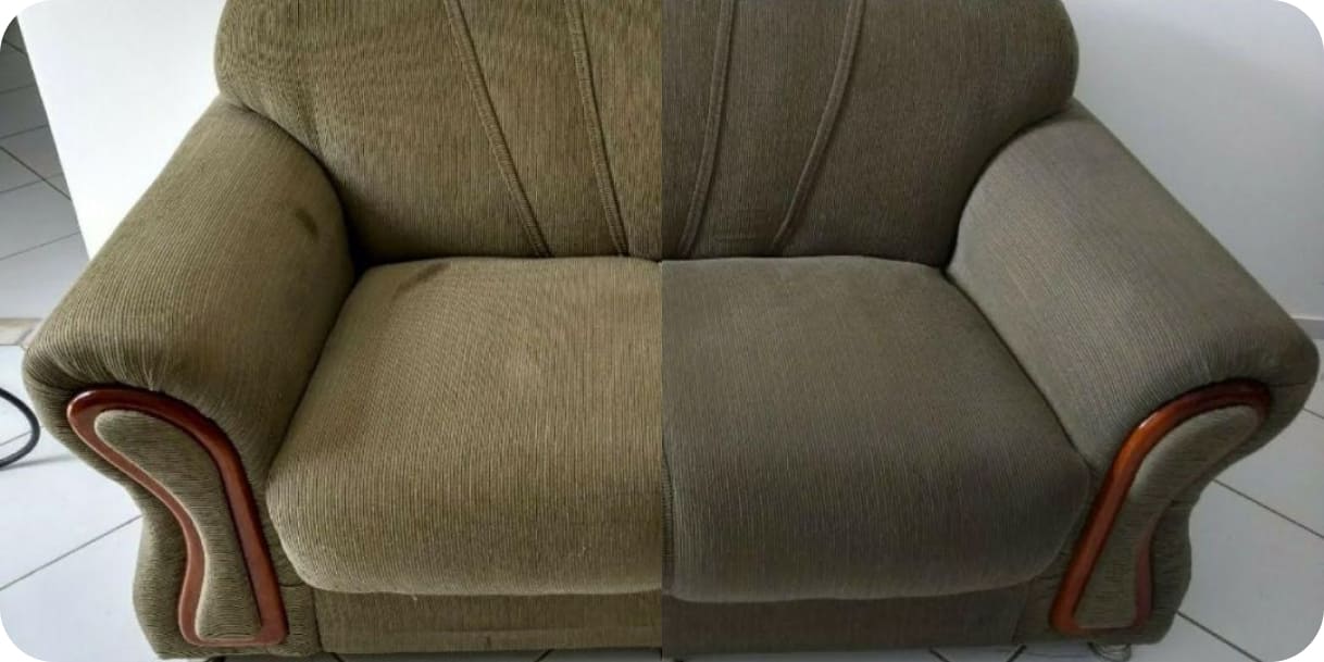 Результат до и после химчистки кресла